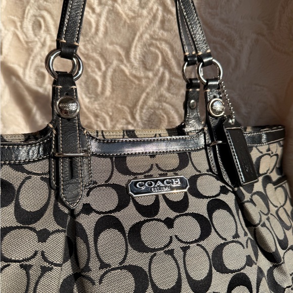 Coach Signature Black/Grey Tote Bag - Picture 3 of 11